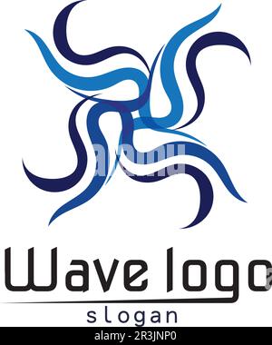Waves beach logo and symbols template icons app Stock Vector