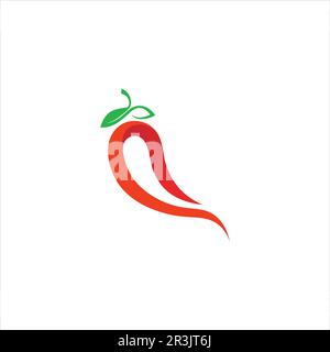 Red hot natural chili icon Template vector Illustration Stock Vector