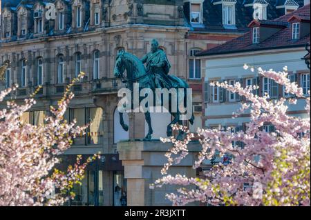 Equestrian Statue of Prince Regent Luitpold at the Town Hall Square, Landau, Palatinate, Rhineland-Palatinate, Germany, Europe Stock Photo