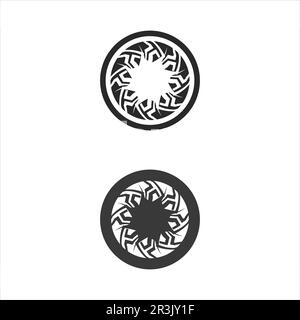 tribal, classic , black, ethnic tattoo icon vector illustration design logo Stock Vector