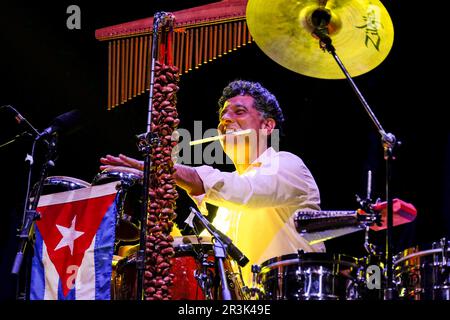 concierto de Diego el Cigala y Omara Potuondo en Port Adriano, Calvia, Mallorca, balearic islands, spain, europe. Stock Photo