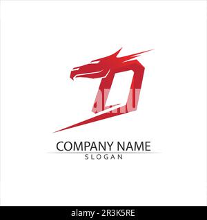 Dragon vector icon illustration design logo template Stock Vector