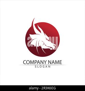 Dragon vector icon illustration design logo template Stock Vector