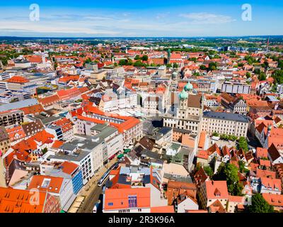 Augsburg old town aerial panoramic view. Augsburg is a city in Swabia, Bavaria region of Germany. Stock Photo