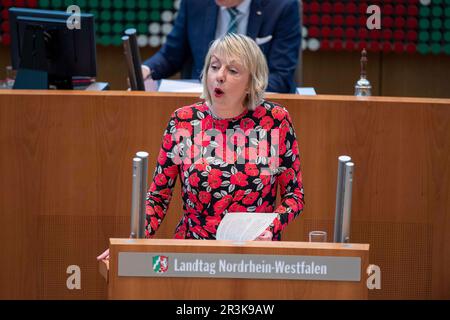 Dusseldorf, Deutschland. 24th May, 2023. Susanne SCHNEIDER, FDP parliamentary group, during her speech at the 33rd session of the North Rhine-Westphalia state parliament, in the North Rhine-Westphalia state parliament, Duesseldorf on May 24th, 2023 Credit: dpa/Alamy Live News Stock Photo