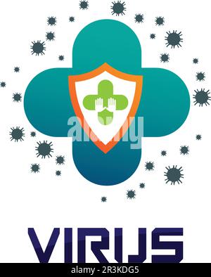 virus corona virus vector and mask design logo viral vector and design icon symbol Stock Vector