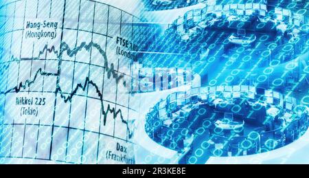 Algorithms handle global trading on computerized digital exchanges Stock Photo