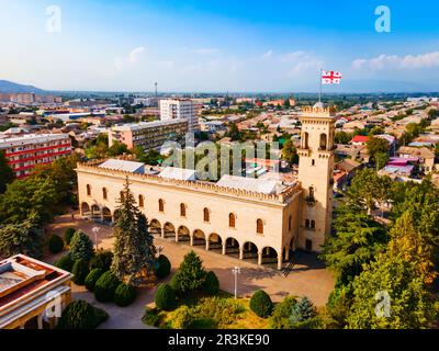 The Joseph Stalin Museum aerial panoramic view in Gori, Georgia. Museum is dedicated to the life of Joseph Stalin, the leader of the Soviet Union, who Stock Photo