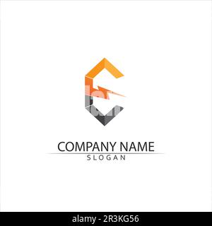 Vector e  Abstract icons for letter E logo Stock Vector