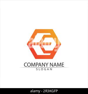 Vector e  Abstract icons for letter E logo Stock Vector