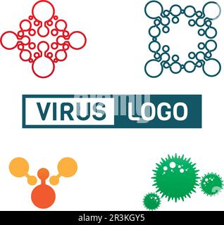 virus corona virus vector and mask design logo viral vector and design icon symbol Stock Vector
