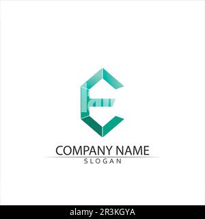 Vector e  Abstract icons for letter E logo Stock Vector