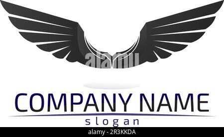 Falcon Wings Logo Template vector icon logo design Stock Vector
