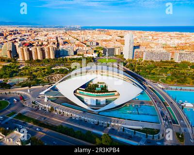 Valencia, Spain - October 15, 2021: Palau de les Arts Reina Sofia or Queen Sofia Palace of the Arts is an opera house and arts centre by Santiago Cala Stock Photo