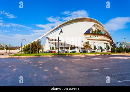 Valencia, Spain - October 15, 2021: Palau de les Arts Reina Sofia or Queen Sofia Palace of Arts is an opera house, arts centre by Santiago Calatrava a Stock Photo