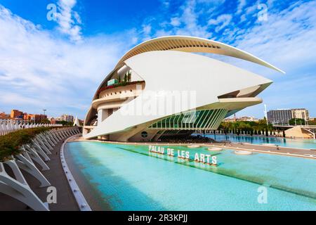 Valencia, Spain - October 16, 2021: Palau de les Arts Reina Sofia or Queen Sofia Palace of Arts is an opera house, arts centre by Santiago Calatrava a Stock Photo