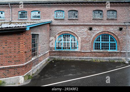 Historic industrial buildings in Odda, Norway Stock Photo