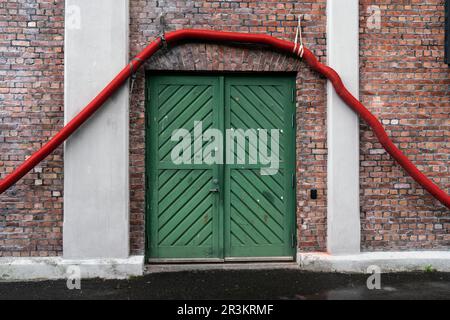 Historic industrial buildings in Odda, Norway Stock Photo