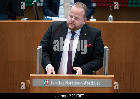 Dusseldorf, Deutschland. 24th May, 2023. Sven TRITSCHLER, AfD parliamentary group, during his speech at the 33rd session of the North Rhine-Westphalia state parliament, in the North Rhine-Westphalia state parliament, Duesseldorf on May 24th, 2023 Credit: dpa/Alamy Live News Stock Photo