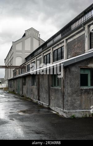 Historic industrial buildings in Odda, Norway Stock Photo