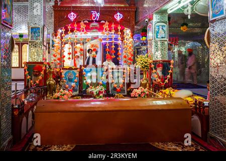 MANIKARAN, INDIA - OCTOBER 02, 2019: The Darbar Sahib of the Gurudwara Shri Manikaran Sahib, a sikh gurdwara in Manikaran, Himachal Pradesh state in I Stock Photo