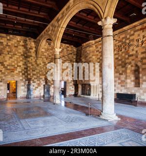 RHODES, GREECE - MAY 13, 2018: Palace of the Grand Master in the old town of Rhodes Greece Stock Photo