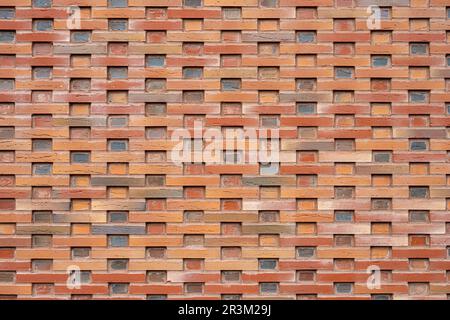 Background from a wall made of red clinker bricks Stock Photo