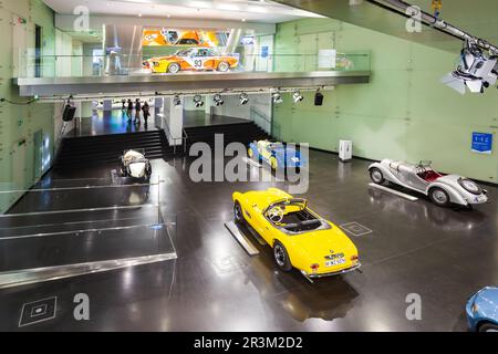 Munich, Germany - July 08, 2021: BMW Museum interior, it is an automobile museum of BMW history located near the Olympiapark in Munich, Germany Stock Photo