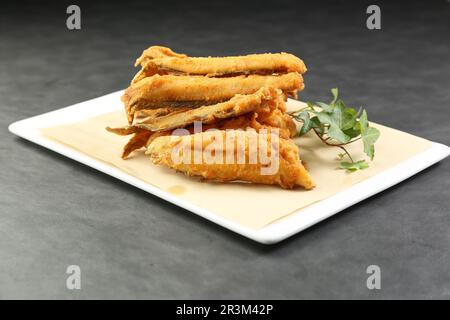 Deep fried Small Sole Fish Stock Photo