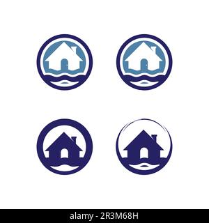 Water wave icon vector illustration design logo Stock Vector