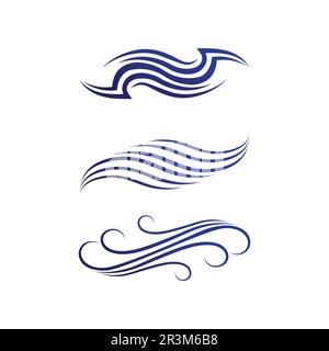 Water wave icon vector illustration design blue  logo Stock Vector
