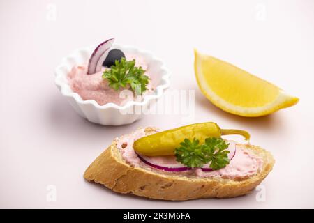 Greek taramas on pink
