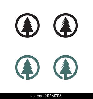 merry Christmas icon Tree vector illustration and logo design Stock Vector