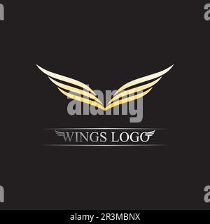 Black gold wing logo symbol for a professional designer Stock Vector