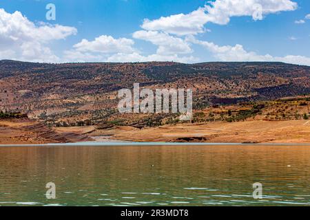 Beautiful scape of Bin El Ouidane dam in the Benimellal region in Morocco Stock Photo