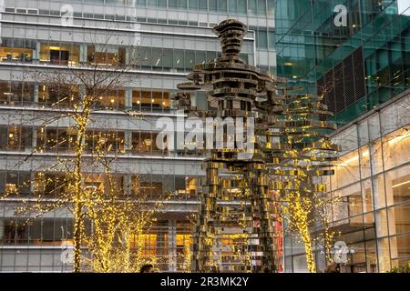 public sculpture in Verizon Plaza at three Bryant Park in Manhattan NYC Stock Photo