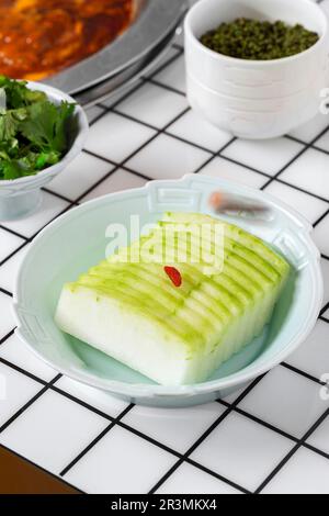 Sliced winter melon for hot pot,yakiniku, sukiyaki and shabu used Stock Photo