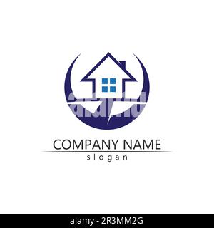 Real estate and home buildings vector logo icons template Stock Vector