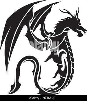 Head dragon flat color logo template vector illustration Stock Vector