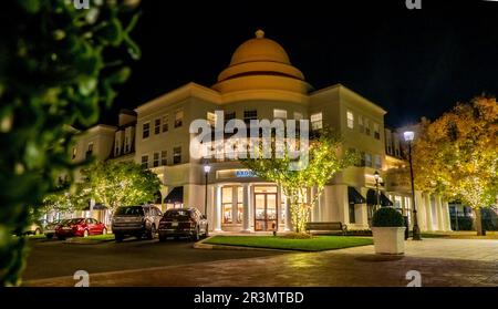 Christmas scenes around upscale strip mall during holidays Stock Photo