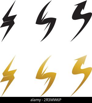 electric Vector lightning icon logo and symbols Stock Vector