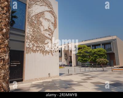 20 March 2023, Dubai, UAE: Dubai City Walk, travel and leisure venue in Dubai downtown with many cafes and restaurants and an outdoor retail complex Stock Photo