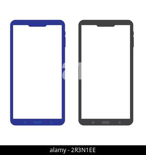vector design of smartphone black on blue with white screen Stock Vector