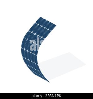 vector design of thin flexible solar panel , solar panel innovation concept Stock Vector