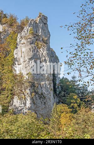 Rocks in the Danube valley near Hausen im Tal Stock Photo