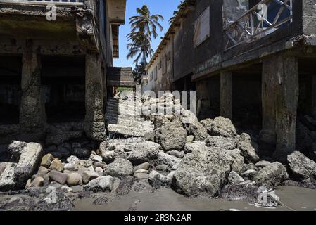 Nicolas Remene / Le Pictorium -  El Nino phenomenon on the northern coast of Peru -  28/10/2018  -  Peru / Piura / Colan - Paita  -  The houses of La Stock Photo