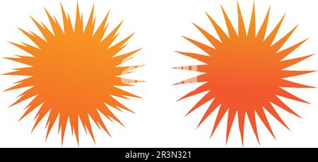Sun logo and symbols star icon web Vector - Stock Vector