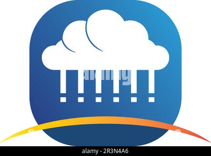 Cloud servers data logo and symbols icons Stock Vector