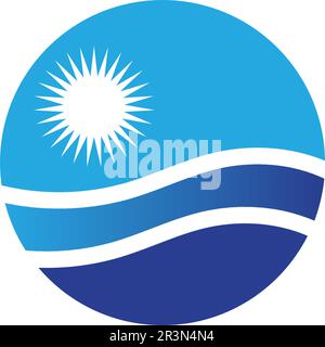 Sun logo and symbols star icon web Vector - Stock Vector