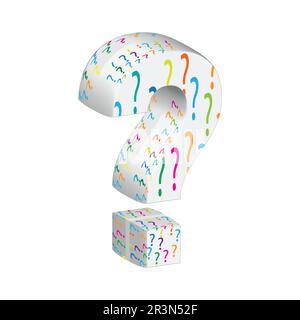 3d render of  question mark symbol, vector, isolated on white background Stock Vector